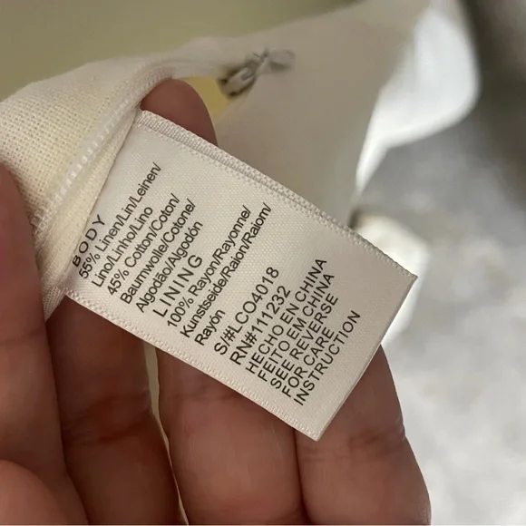 Lucca Ivory Linen Wide Leg Ruffled Jumpsuit with pockets size small - Picture 6 of 14